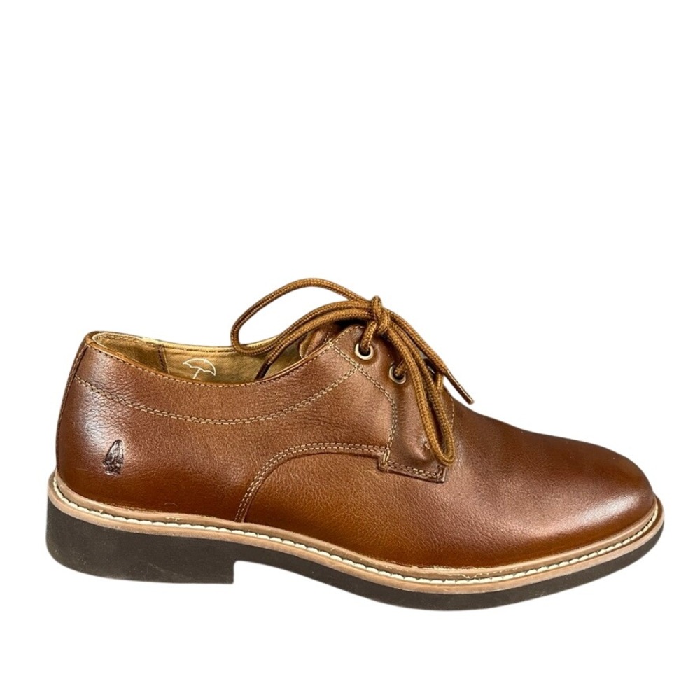 Hush Puppies Bounce Mens Brown Leather Plain Toe Oxford Dress Shoes 10.5